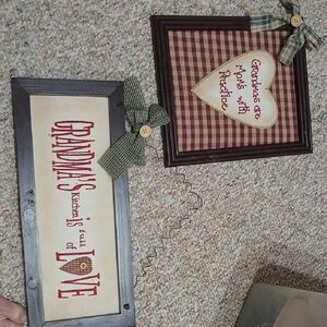 Grandma's Love Plaque Set - Red and Brown